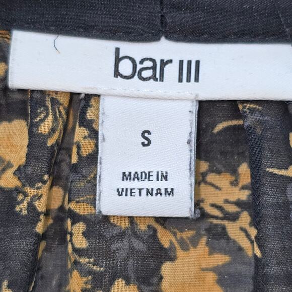 Bar III Top Womens Small Floral Surplice Faux Wrap Sheer Long Sleeve Bohemian - Picture 3 of 6